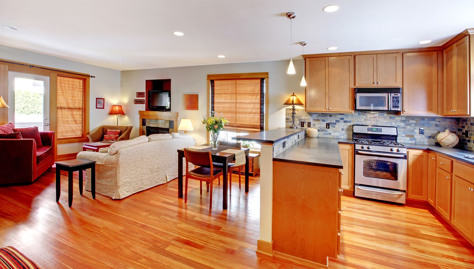 Open Floor Plan Kitchen Dining Room - Although an open floor plan that